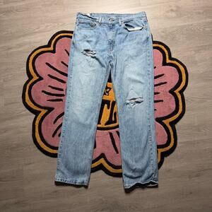 Levi’s 514 Slim Straight Distressed Denim Jeans 36x32 Blue